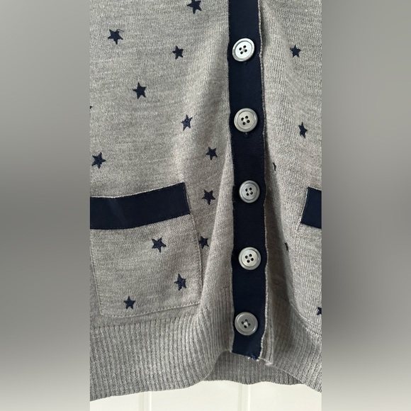 J.Crew Harlow Gray & Navy Star Print Wool Blend Lightweight
Cardigan Size XS - Picture 5 of 7